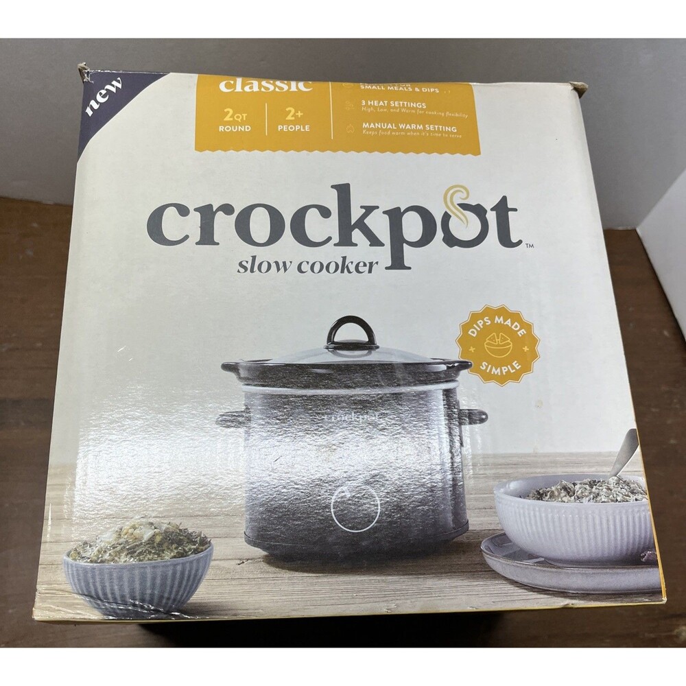 Crockpot Classic Slow Cooker Round Black 2 Quart New In Box